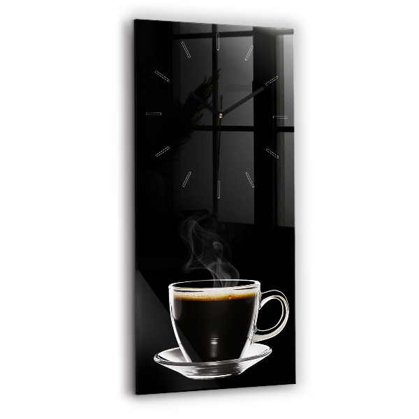 Reloj de cristal vertical Café negro - espejomat.es