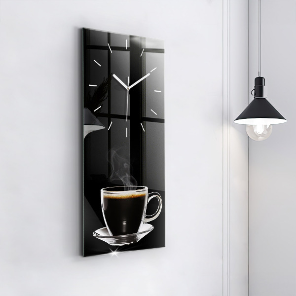 Reloj de cristal vertical Café negro - espejomat.es