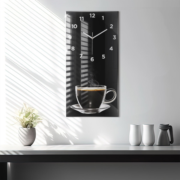 Reloj de cristal vertical Café negro - espejomat.es