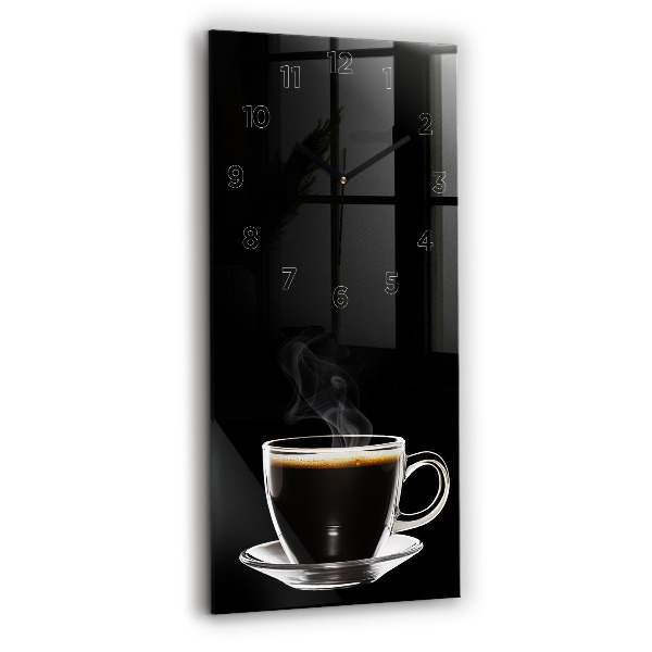 Reloj de cristal vertical Café negro - espejomat.es