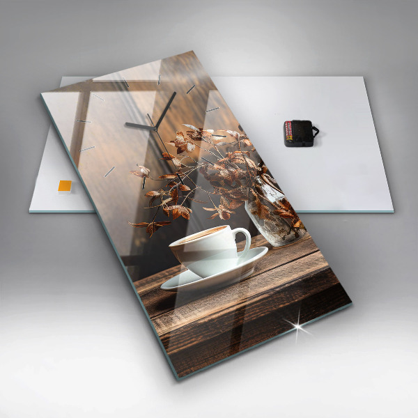 Reloj de cristal vertical Taza de café - espejomat.es