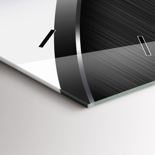 Reloj de cristal vertical Líneas negras y plateadas - espejomat.es