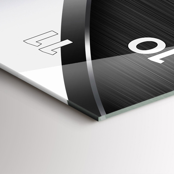 Reloj de cristal vertical Líneas negras y plateadas - espejomat.es