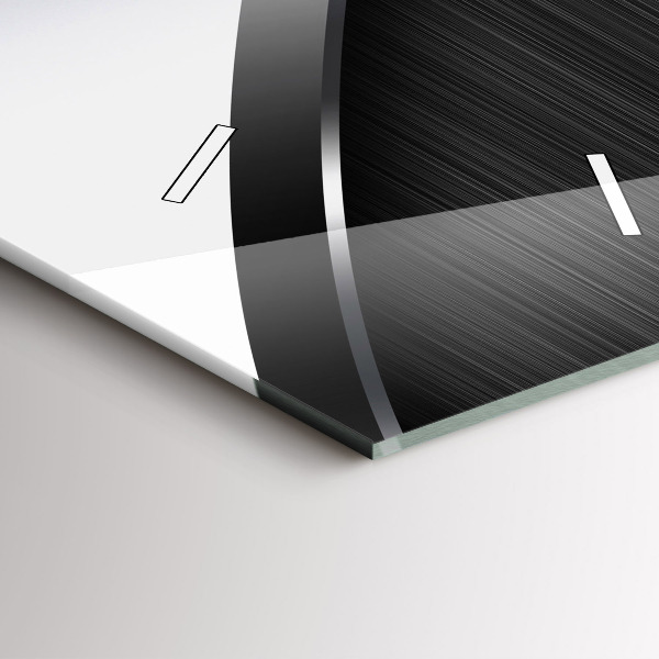 Reloj de cristal vertical Líneas negras y plateadas - espejomat.es