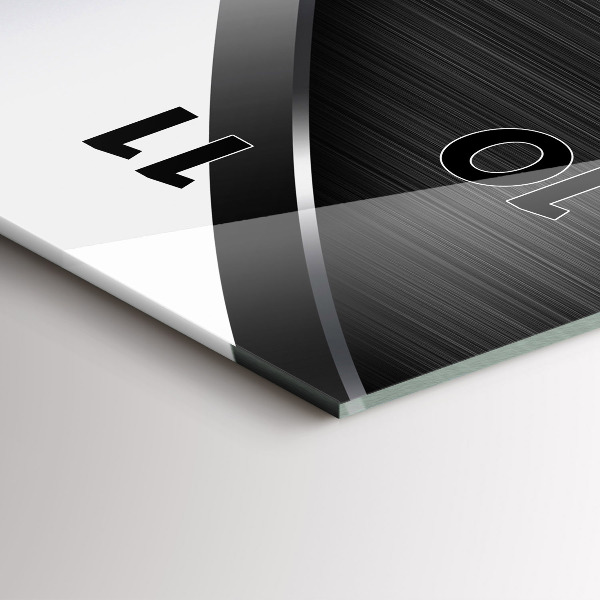 Reloj de cristal vertical Líneas negras y plateadas - espejomat.es