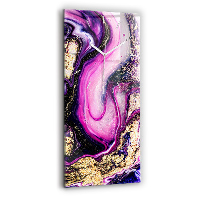 Reloj de cristal vertical Mármol abstracto - espejomat.es