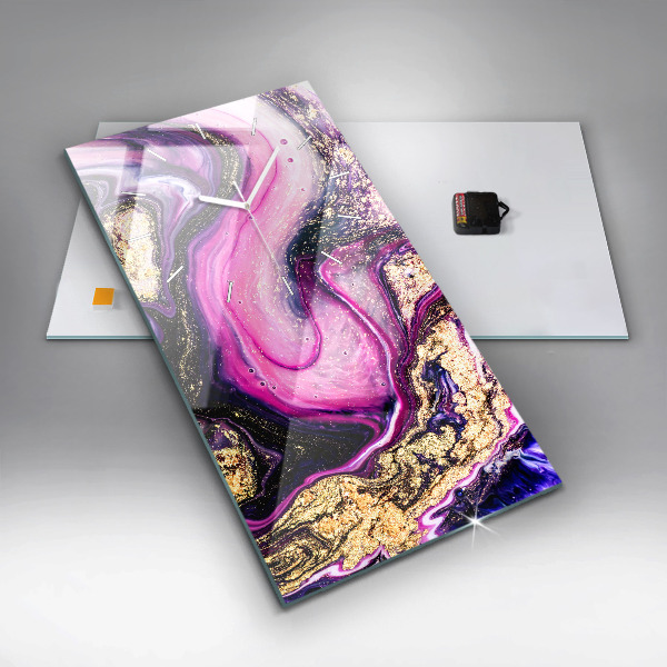 Reloj de cristal vertical Mármol abstracto - espejomat.es