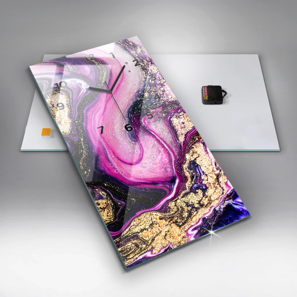 Reloj de cristal vertical Mármol abstracto - espejomat.es