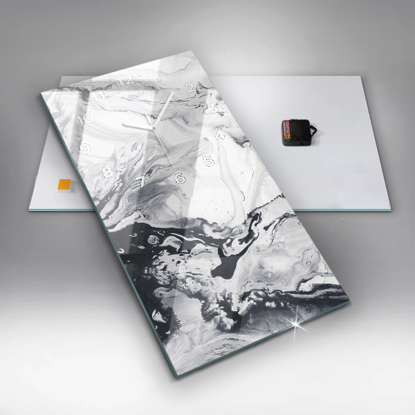 Reloj vertical Abstracción tinta mármol - espejomat.es