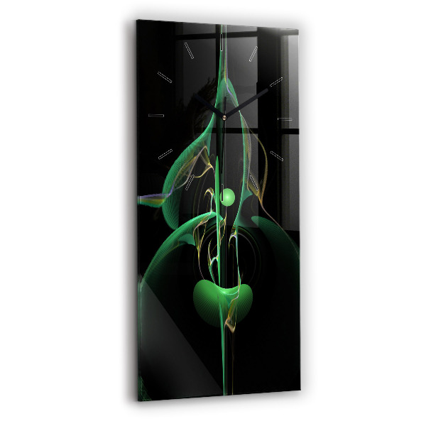 Reloj de vidrio vertical Abstracción verde - espejomat.es