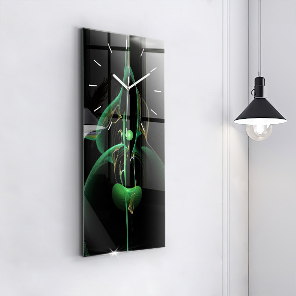 Reloj de vidrio vertical Abstracción verde - espejomat.es