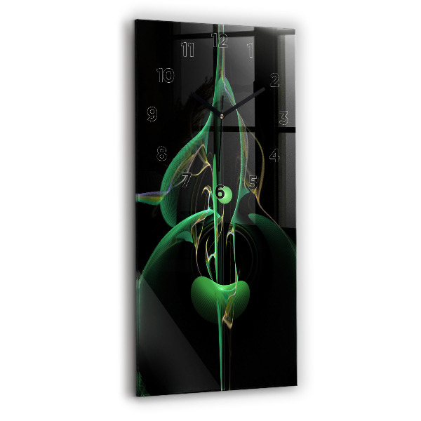 Reloj de vidrio vertical Abstracción verde - espejomat.es