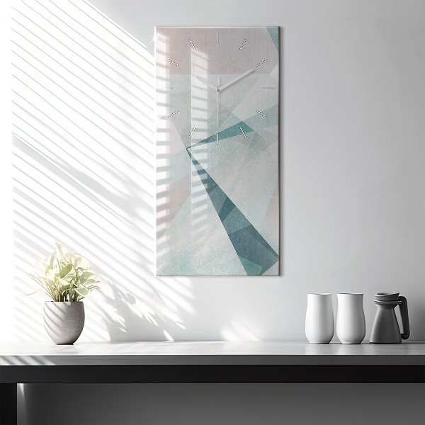 Reloj de vidrio vertical Triángulos Textura Abstracta - espejomat.es