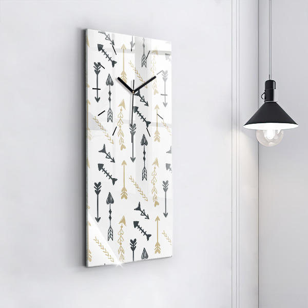 Reloj de vidrio vertical Patrón geométrico hipster - espejomat.es