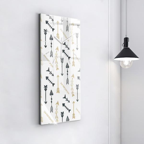 Reloj de vidrio vertical Patrón geométrico hipster - espejomat.es