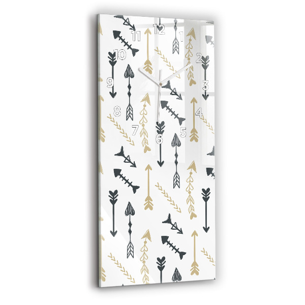 Reloj de vidrio vertical Patrón geométrico hipster - espejomat.es