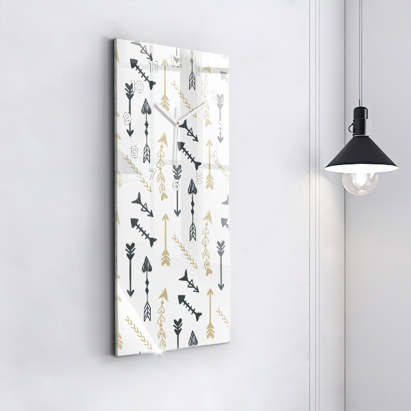 Reloj de vidrio vertical Patrón geométrico hipster - espejomat.es