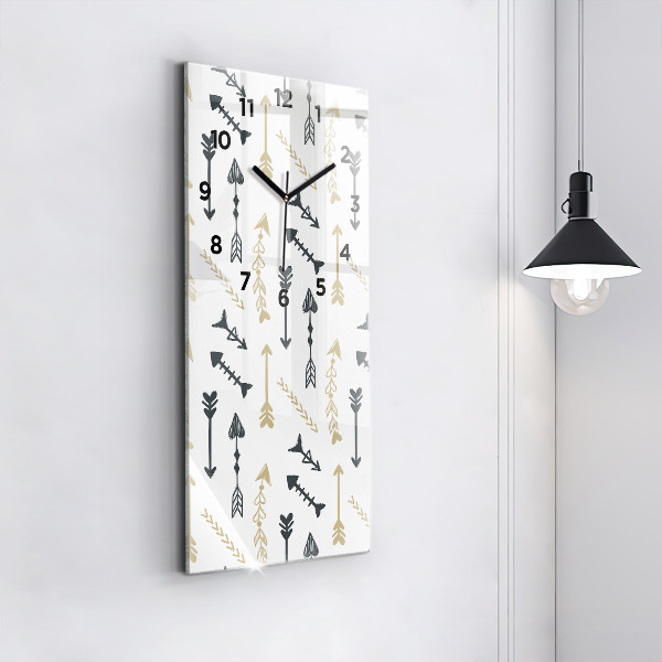 Reloj de vidrio vertical Patrón geométrico hipster - espejomat.es