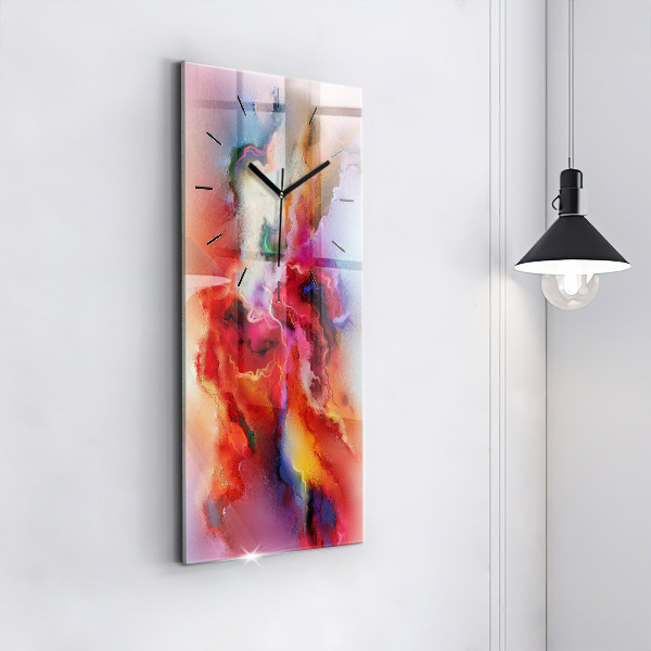 Reloj de cristal vertical Pintura derramada - espejomat.es