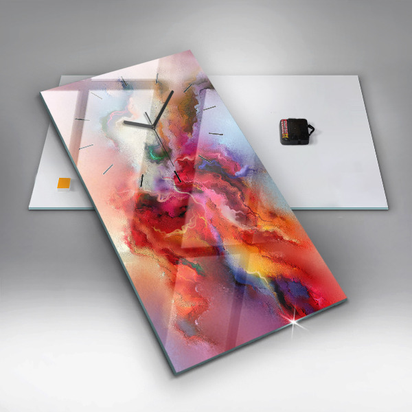 Reloj de cristal vertical Pintura derramada - espejomat.es