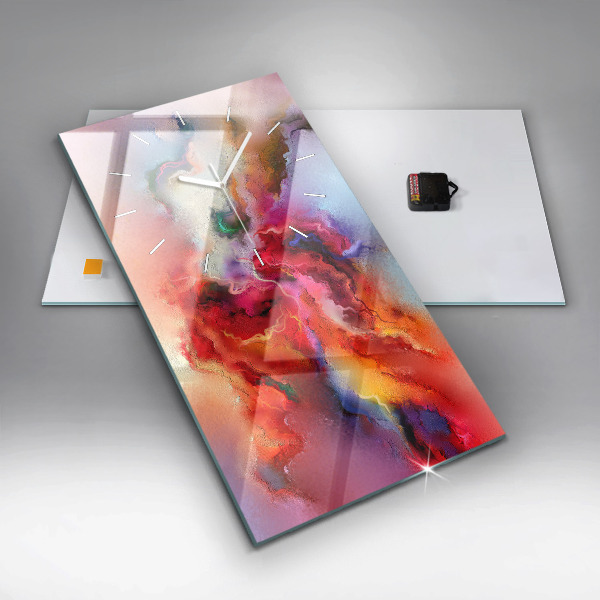 Reloj de cristal vertical Pintura derramada - espejomat.es