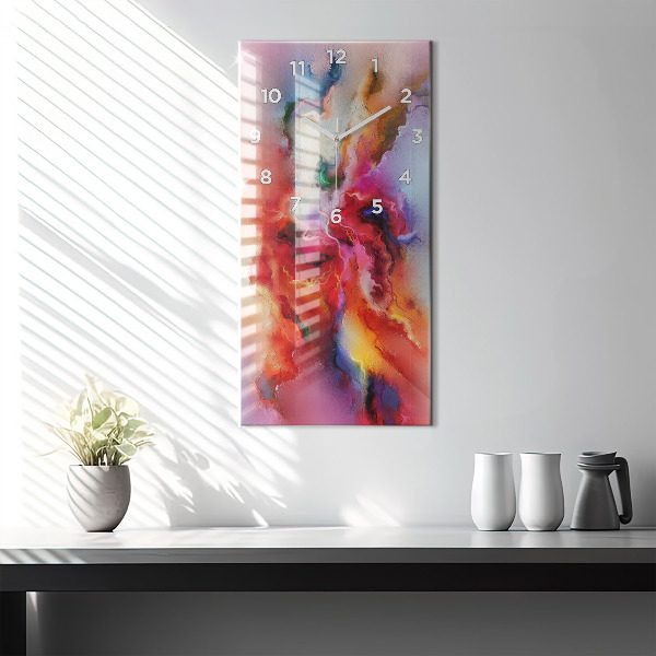 Reloj de cristal vertical Pintura derramada - espejomat.es