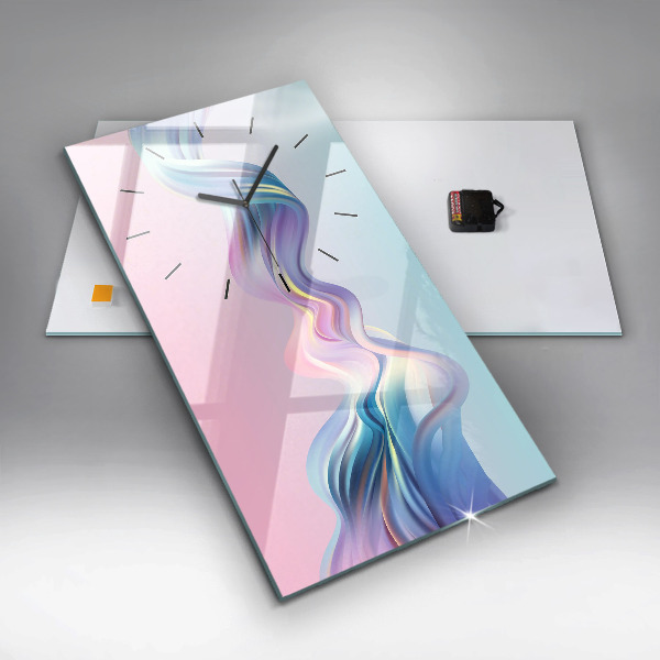 Reloj de vidrio vertical Abstracción en pastel de olas - espejomat.es