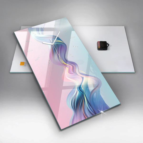 Reloj de vidrio vertical Abstracción en pastel de olas - espejomat.es