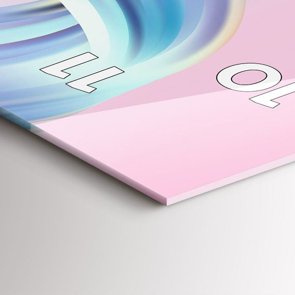 Reloj de vidrio vertical Abstracción en pastel de olas - espejomat.es