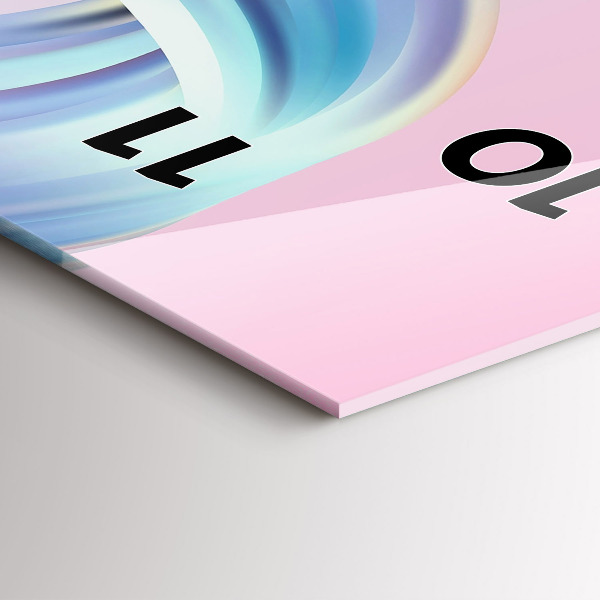 Reloj de vidrio vertical Abstracción en pastel de olas - espejomat.es