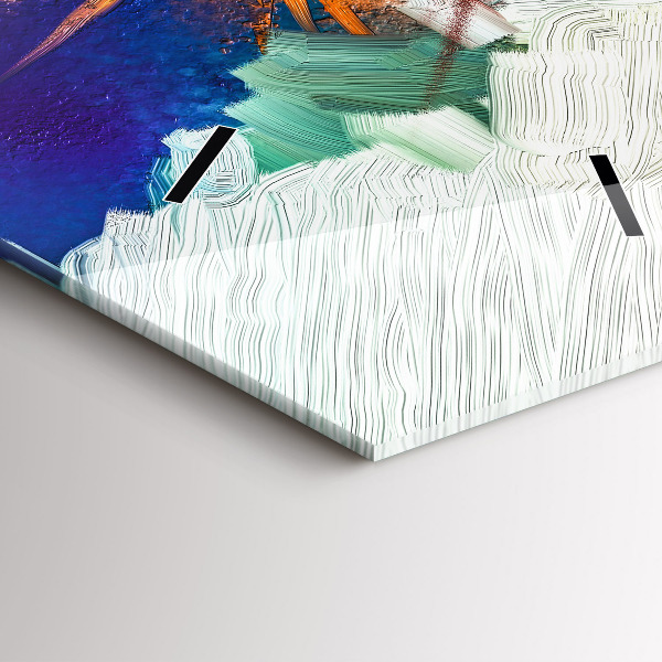 Reloj de cristal vertical Flores abstractas - espejomat.es