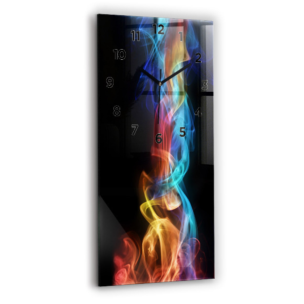Reloj de cristal vertical Líneas de colores abstractas - espejomat.es