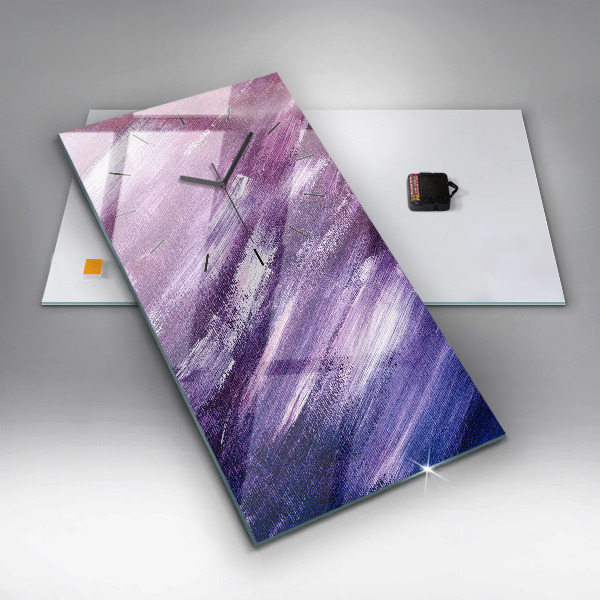 Reloj de cristal vertical Textura de pintura acrílica - espejomat.es