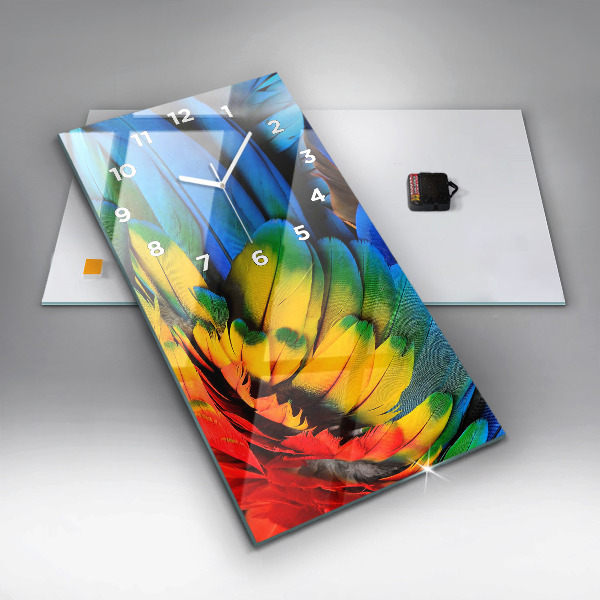 Reloj de cristal vertical Alas de pájaro de colores - espejomat.es