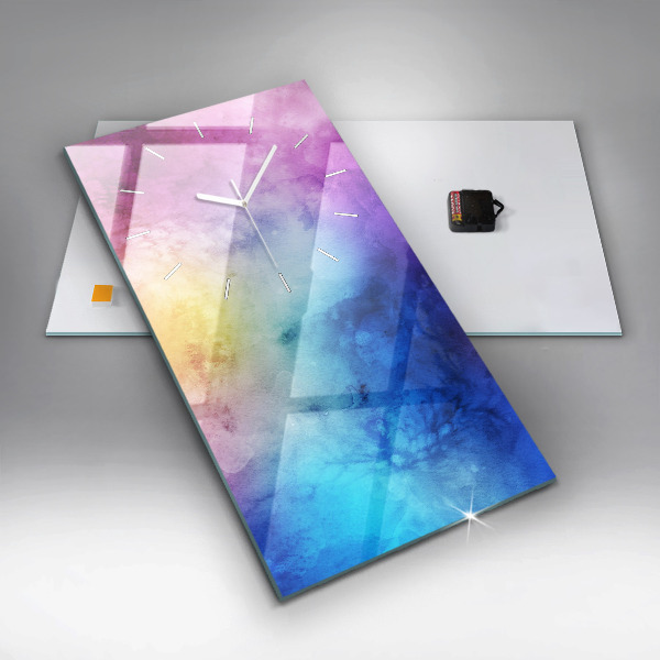 Reloj de cristal vertical Manchas de colores - espejomat.es