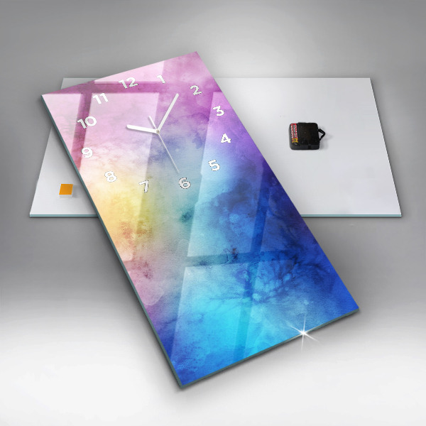Reloj de cristal vertical Manchas de colores - espejomat.es