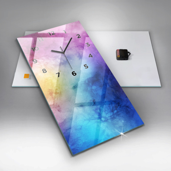 Reloj de cristal vertical Manchas de colores - espejomat.es