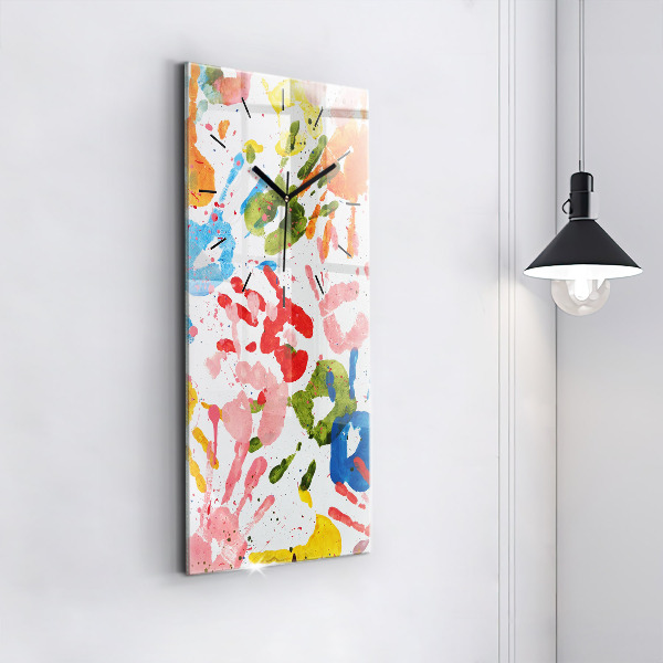 Reloj vertical Huellas de manos de niños - espejomat.es