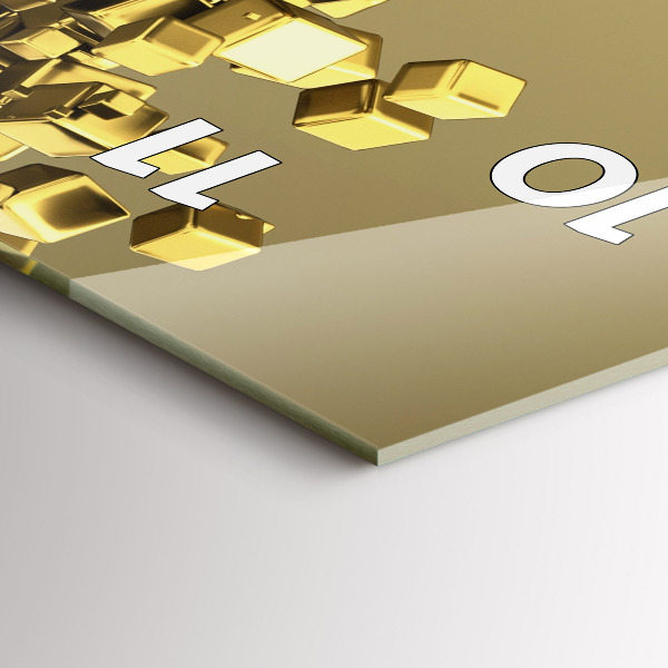 Reloj de cristal vertical Cuadrados dorados - espejomat.es