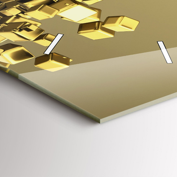 Reloj de cristal vertical Cuadrados dorados - espejomat.es