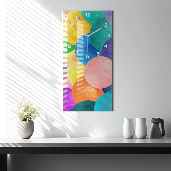 Reloj de cristal vertical Abstracción de círculos - espejomat.es