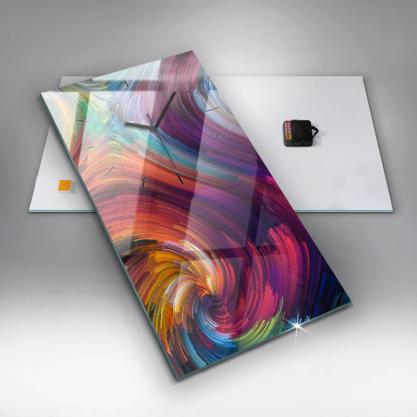 Reloj de vidrio vertical Abstracción de salones - espejomat.es