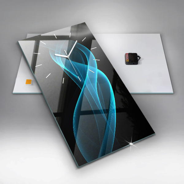 Reloj de vidrio vertical Abstracción azul - espejomat.es