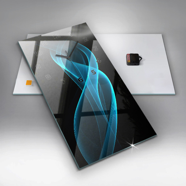 Reloj de vidrio vertical Abstracción azul - espejomat.es