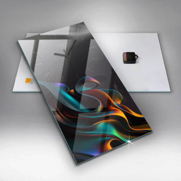 Reloj de vidrio vertical Ola futurista - espejomat.es