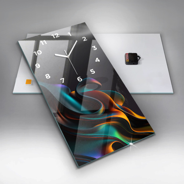 Reloj de vidrio vertical Ola futurista - espejomat.es