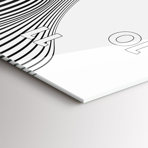 Reloj de vidrio vertical Arte en blanco y negro - espejomat.es