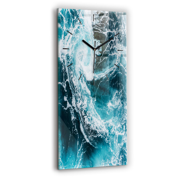 Reloj de cristal vertical Olas espumosas - espejomat.es