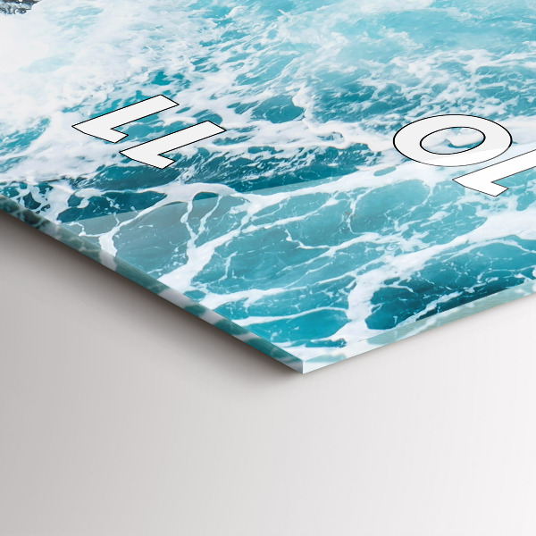 Reloj de cristal vertical Olas espumosas - espejomat.es