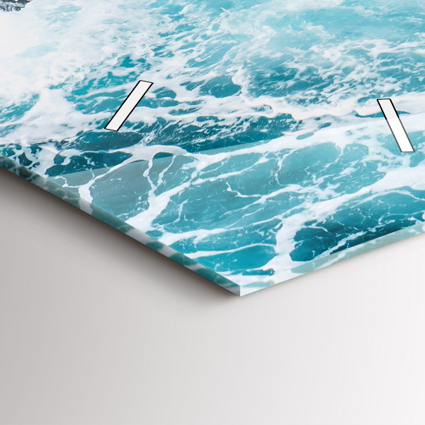 Reloj de cristal vertical Olas espumosas - espejomat.es